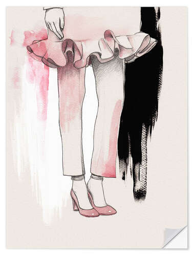 Sisustustarra Fashion illustration Pink shoes