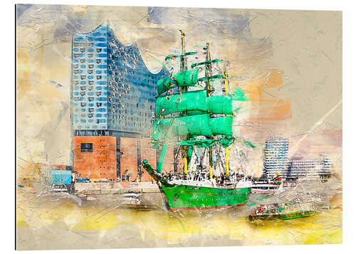 Galleriprint Hamburg Elbphilharmonie with the sailing ship Alexander von Humboldt