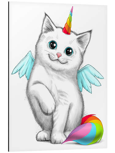 Aluminium print Cat unicorn