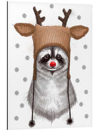 Magnettafel Waschbär in Rotwild-Hut