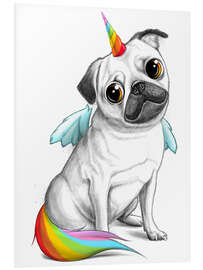 Foam board print Pug unicorn