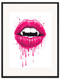Gerahmter Kunstdruck Vampir Lippen