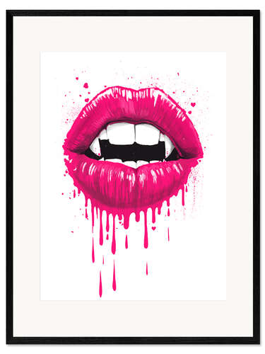 Framed art print Vampire lips