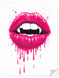 Selvklebende plakat Vampire lips