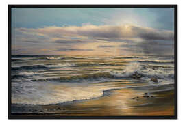 Gerahmter Kunstdruck Sonnenuntergang am Sonntag 