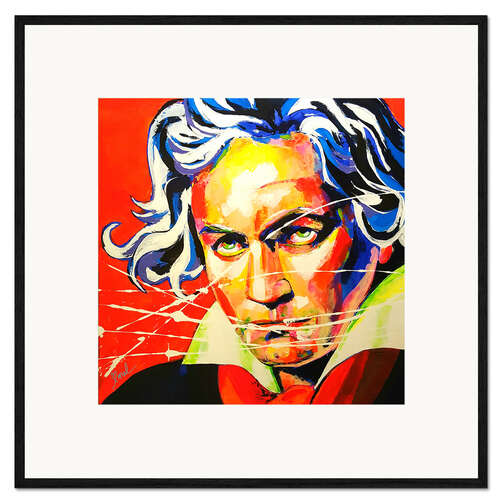 Ingelijste kunstdruk Ludwig van Beethoven