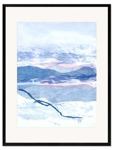 Stampa artistica con cornice Montagna blu