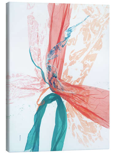 Canvas print Peach and Teal abstract