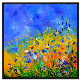 Gerahmter Kunstdruck Wildblumen im Getreidefeld