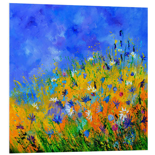 Foam board print Wildflowers in the cornfield