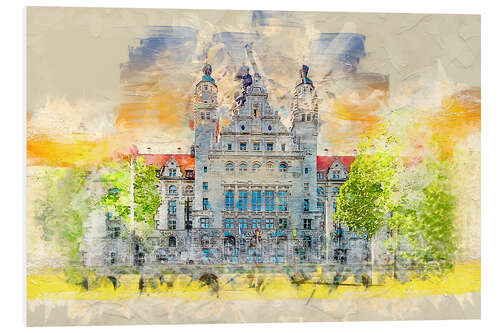 Print på skumplade Leipzig New Town Hall