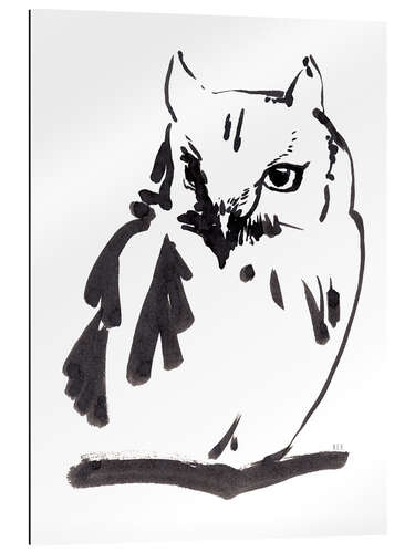 Quadro em plexi-alumínio Owl ink drawing