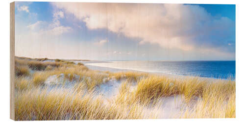 Holzbild Dünen und das Meer