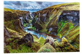 Tableau en verre acrylique Incredible volcanic Canyon on Iceland