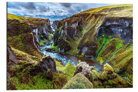 Cuadro de aluminio Incredible volcanic Canyon on Iceland