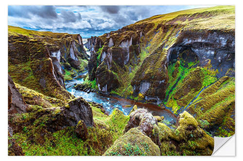 Sticker mural Incredible volcanic Canyon on Iceland