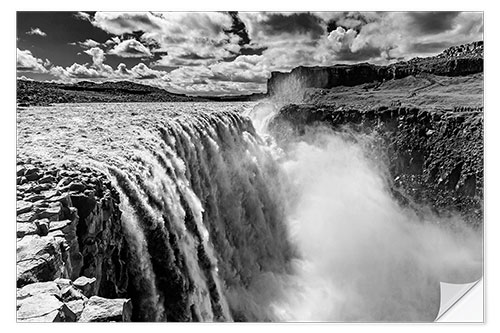 Vinilo para la pared Dettifoss on Iceland (monochrome)