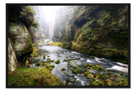 Gerahmter Kunstdruck Kamnitzklamm in der sächsischen Schweiz I