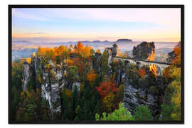 Gerahmter Kunstdruck Basteibrücke in der sächsischen Schweiz