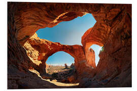 Foam board print Double Arch Sunset, Arches National Park, Moab, USA