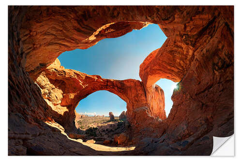 Sticker mural Double Arch Sunset, Arches National Park, Moab, USA