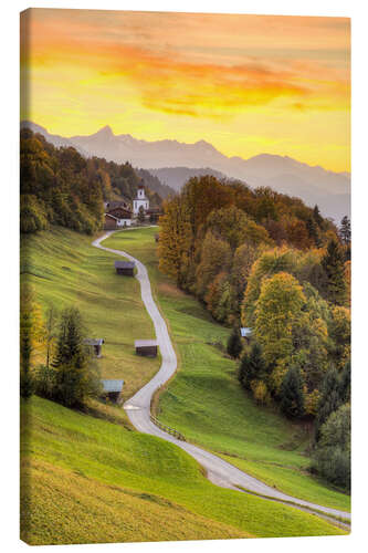 Lærredsbillede Wamberg in the Bavarian Alps near Garmisch-Partenkirchen