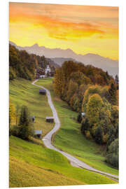 Foam board print Wamberg in the Bavarian Alps near Garmisch-Partenkirchen