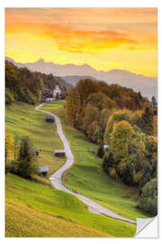 Naklejka na ścianę Wamberg in the Bavarian Alps near Garmisch-Partenkirchen