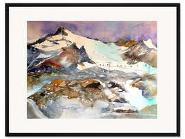 Gerahmter Kunstdruck Tirol, Pitztaler Gletscher Seilbahn