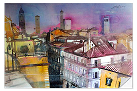 Selvklebende plakat Bologna roof landscape