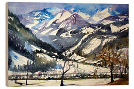 Wood print Pinzgau winter landscape near Bruck