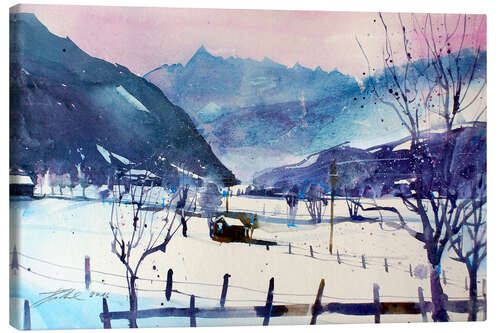 Lienzo Winter landscape near Saalfelden