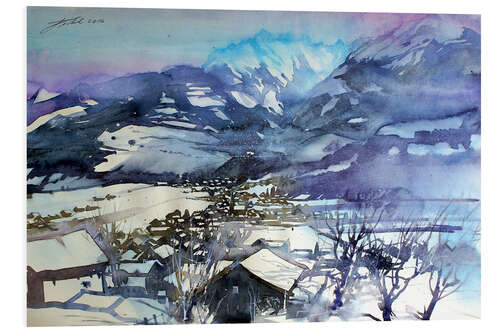 Foam board print Niedernsill in winter