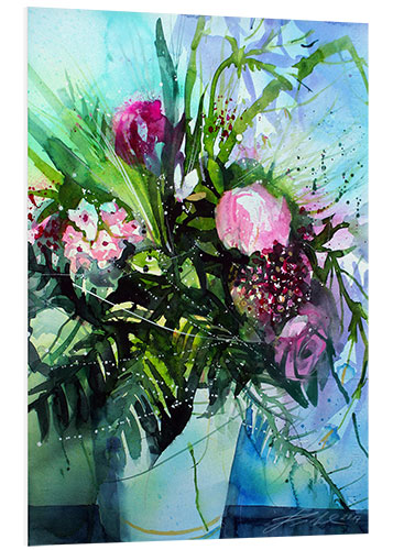 Foam board print Bouquet with peony