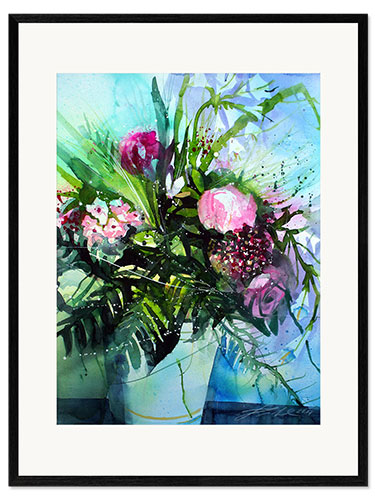 Impresión de arte enmarcada Bouquet with peony