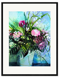 Impresión de arte enmarcada Bouquet with peony