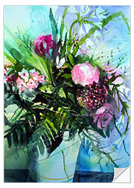 Sticker mural Bouquet with peony