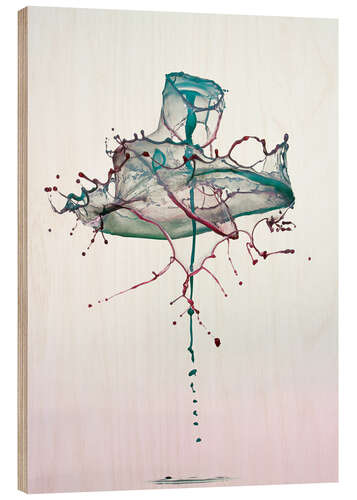 Wood print Water drops - mess