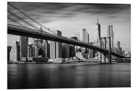 Foam board print New York City - Brooklyn Bridge and Skyline