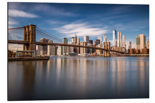 Tableau en aluminium New York City - Pont de Brooklyn et skyline