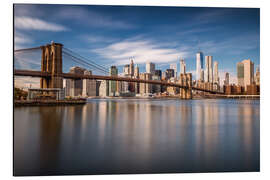 Aluminiumtavla New York City - Brooklyn Bridge and Skyline