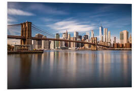 Foam board print New York City - Brooklyn Bridge and Skyline