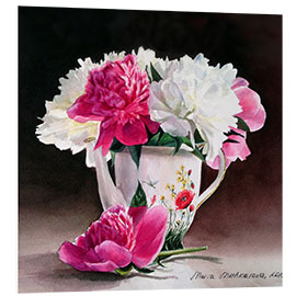 Foam board print Porcelain and peonies