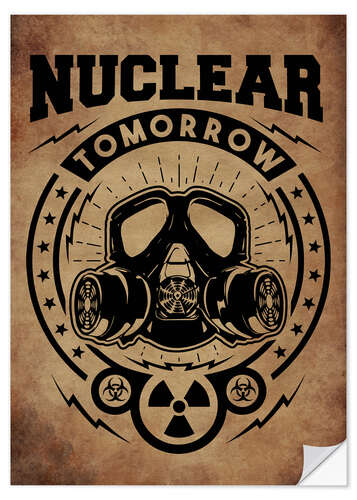 Selvklebende plakat nuclear tomorrow vintage