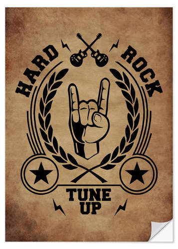 Selvklebende plakat hard rock vintage