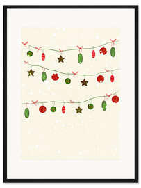 Gerahmter Kunstdruck Weihnachtsdekoration