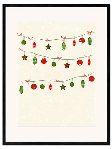 Ingelijste kunstdruk Christmas Decoration