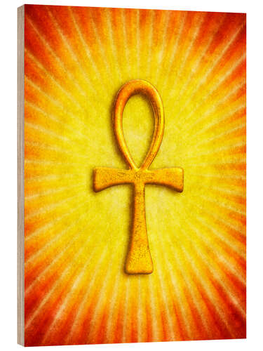 Quadro de madeira Golden Ankh