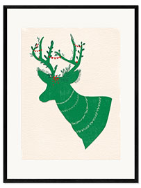 Framed art print Green Deer