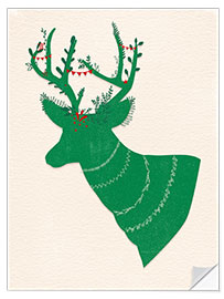 Selvklebende plakat Green Deer